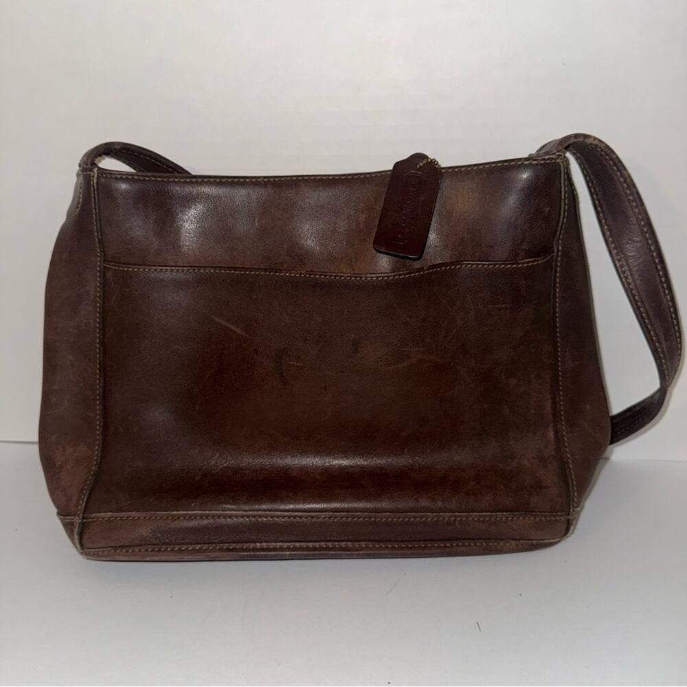 VINTAGE COACH classic 90's Mahogany Leather Bleeker Shoulder Tote - Picture 6 of 6